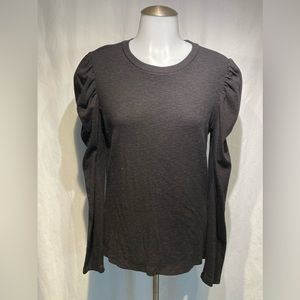 Black puff sleeve top